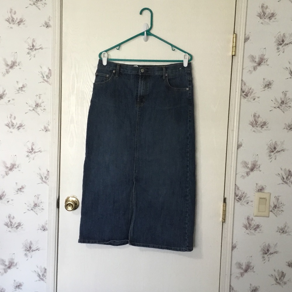 Vintage Denim Maxi Skirt